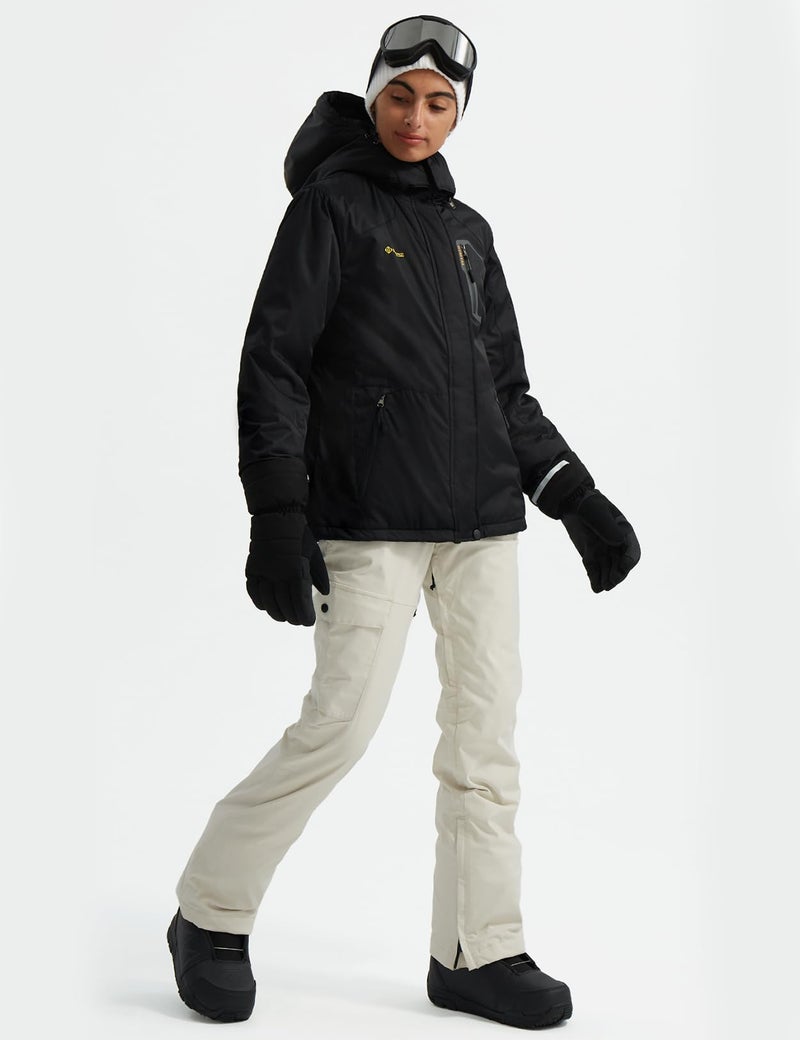 GEMYSE Women's Ski Snow Jacket Warm Winter Waterproof Coat Snowboard Rain Jacket Hooded Windproof Windbreakerï¼ˆBlack,Smallï¼‰ - Image 5